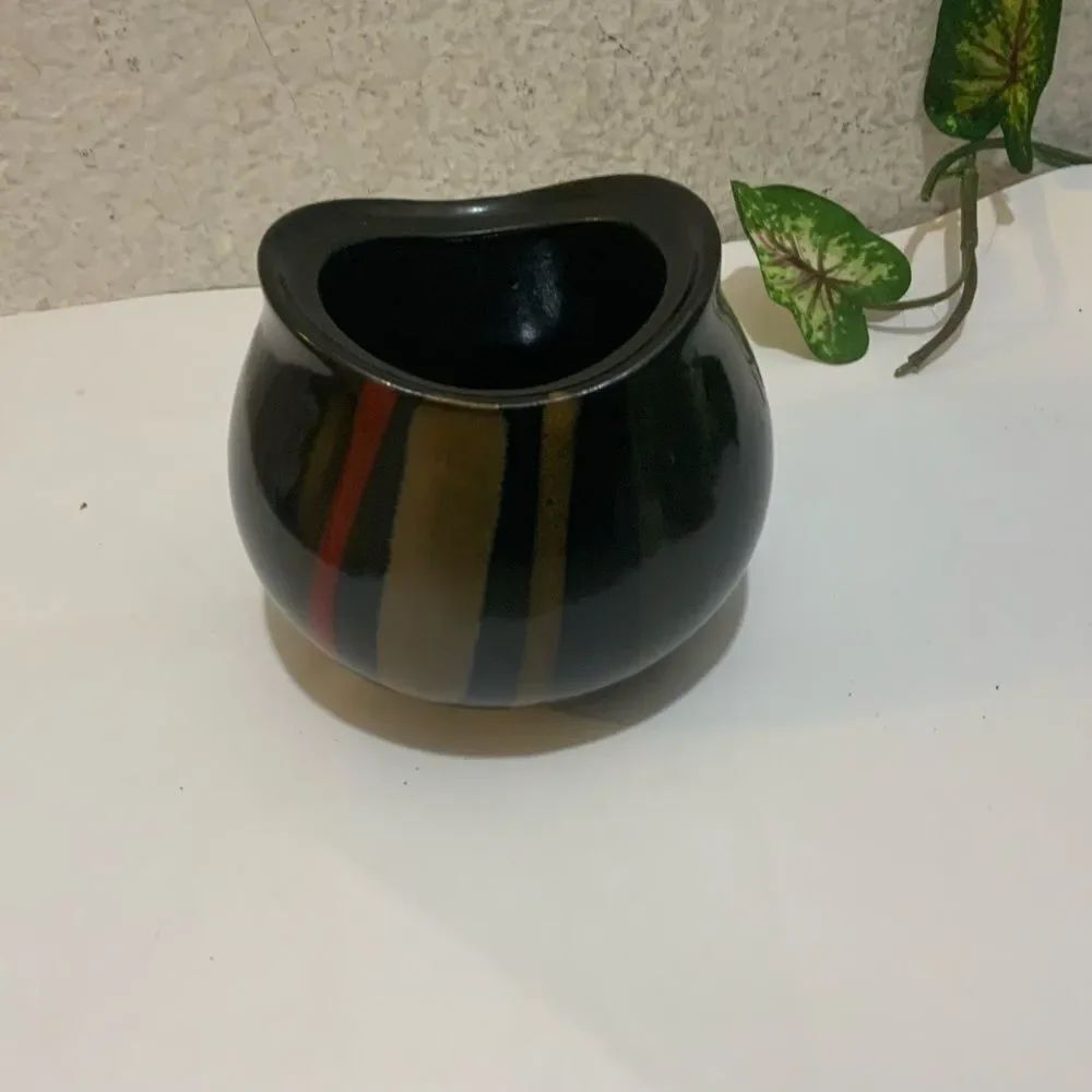Sango Avanti Black #4721 Sugar Bowl without Lid Ceramic Pottery